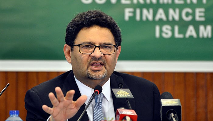 Finance Minister Miftah Ismail speaks during the launch ceremony of Economy Survey 2021-22 in Islamabad on June 9, 2022. — AFP