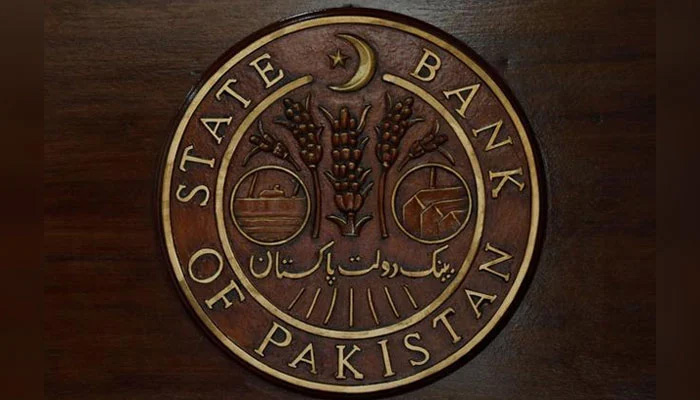 A logo of the State Bank of Pakistan (SBP) is pictured on a reception desk at the head office in Karachi, Pakistan July 16, 2019. &mdash; Reuters/File