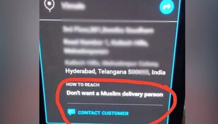The head of an organisation of workers, Shaik Salauddin published the screenshot of the order request on Twitter and urged Swiggy to take an action. — Twitter