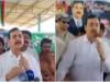 Yousaf Raza Gillani falls off stage while addressing flood victims in Rajanpur 