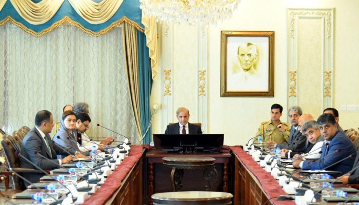 PM Shehbaz Sharif during meeting on solarization project. —APP