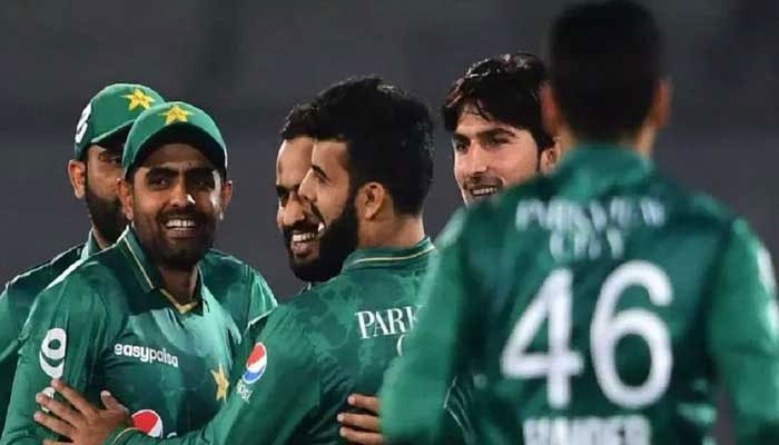 Pakistan celebrate a wicket against India in Asia Cup 2022. — ICC/File