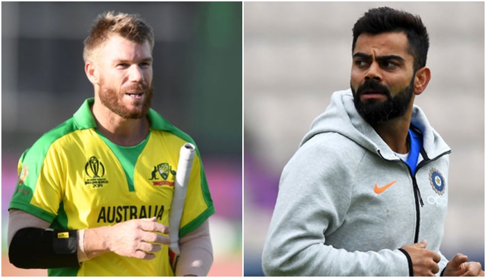 Australian cricketer David Warner and Indian cricketer Virat Kohli. — AFP/File