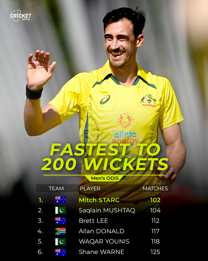 Mitchell Starc breaks Saqlain Mushtaqs 200-wicket record