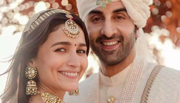 Actors Ranbir Kapoor and Alia Bhatt on their wedding. — Filmfare