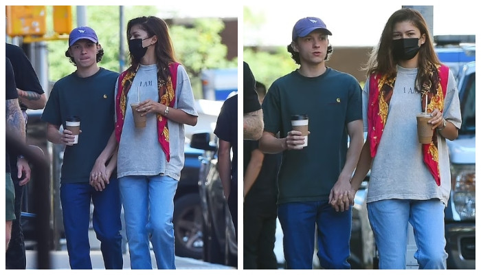 Zendaya and Tom Holland walk hand- in-hand in NYC.
