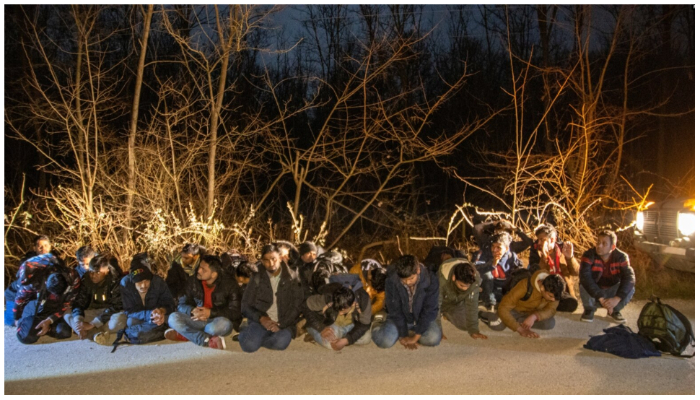 Greek Army soldiers detain a group of migrants that crossed from Turkey to Greece, near the village of Protoklisi, in the region of Evros, Greece, March 10, 2020. — Reuters/ File