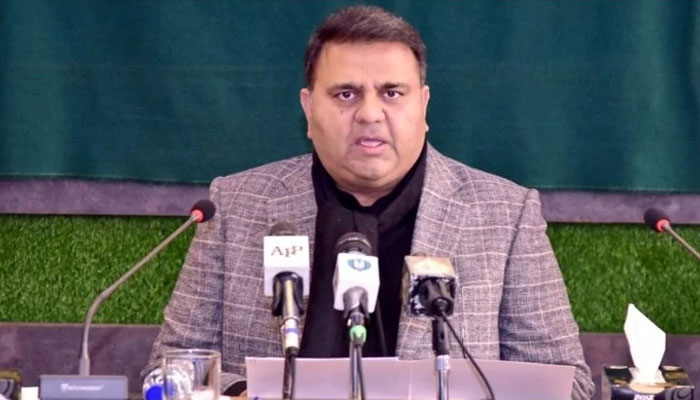 PTI leader Fawad Chaudhry addresses a press conference. — PID/File