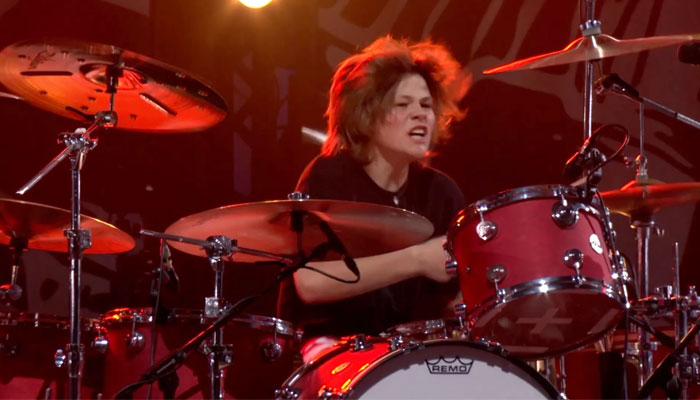 Taylor Hawkins’ son steals the show after drumming in late father’s spot