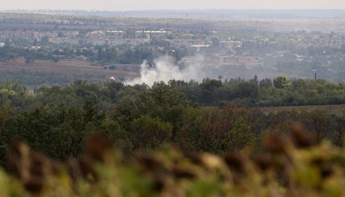 Smoke rises following recent Russian shelling in Bakhmut, a war-affected area in eastern Ukraine, as Russias attack in Ukraine continues, in Donetsk region, Ukraine, September 5, 2022. — Reuters