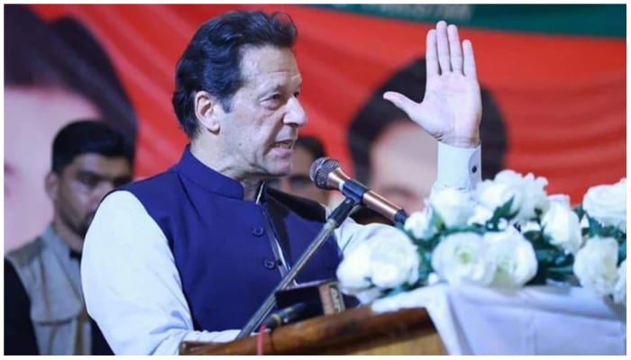 PTI Chairman Imran Khan speaking during an event. — Facebook/ PTI official