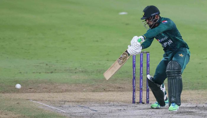 Shadab Khan plays a shot during the Asia Cup Twenty20 international cricket Super Four match between Afghanistan and Pakistan at the Sharjah Cricket Stadium in Sharjah on September 7. — AFP