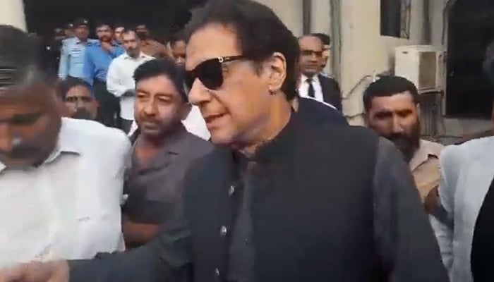 Imran Khan arrives at the Islamabad High Court (IHC) on Thursday, September 8, 2022. — Twitter screengrab