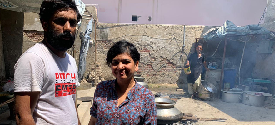 Karachi-based couple, Maria Mushtaq and Waheed Ali, pose in this picture as they prepare food for the flood affectees in Khairpur, Sindh, following rains and floods during the monsoon season. — By Maria Mushtaq and Waheed Ali