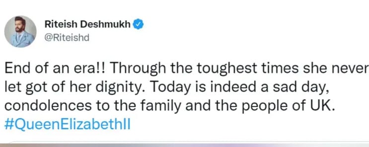 Queen Elizabeth II demise: Reaction from Bollywood celebrities on social media