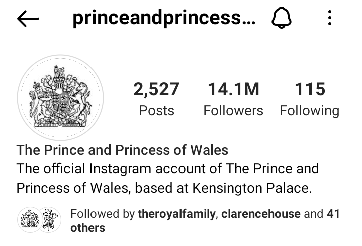 Pangeran William dan Kate Middleton mengubah gelar mereka di media sosial
