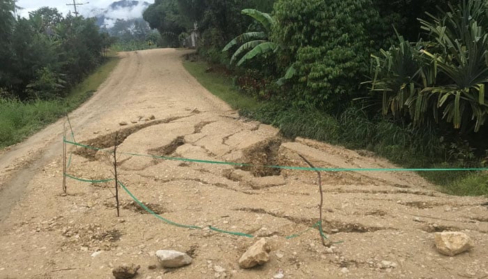 Cracked land is seen after an earthquake and aftershocks in Papua New Guinea in 2018. — Reuters