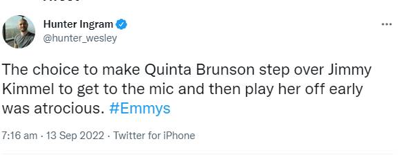 Quinta Brunson reacts to Jimmy Kimmel’s Emmys controversy: ‘it didn’t bother me’