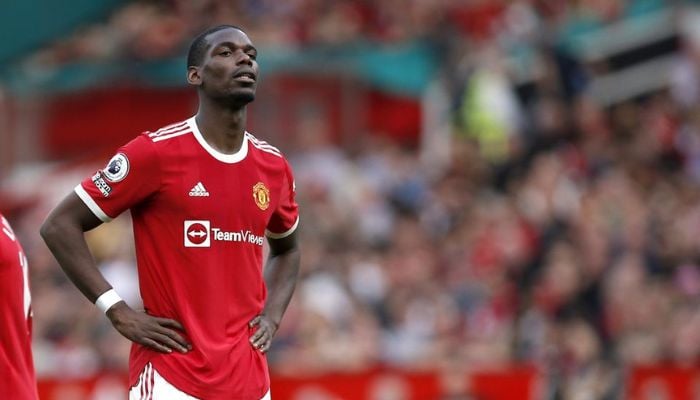 Soccer Football - Premier League - Manchester United v Norwich City - Old Trafford, Manchester, Britain - April 16, 2022 Manchester Uniteds Paul Pogba reacts. — Reuters