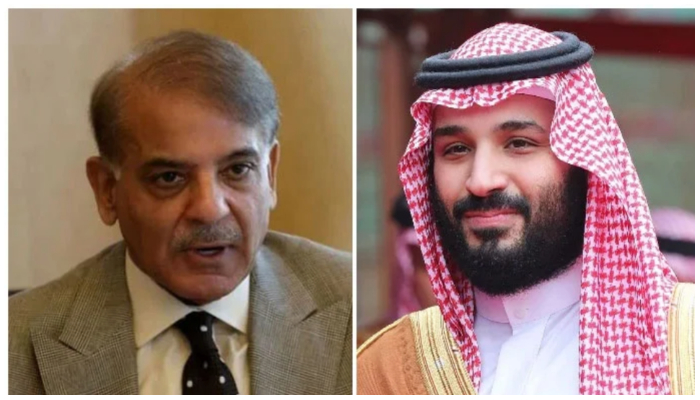 Prime Minister Shehbaz Sharif (left) and Saudi Crown Prince Mohammed Bin Salman. — APP/ Twitter