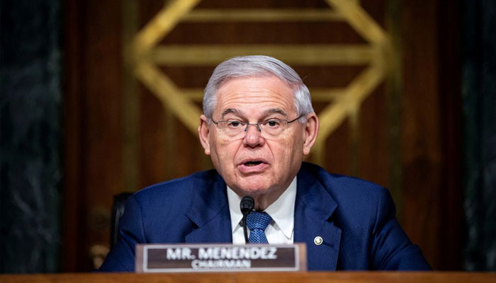 Senator Robert Menendez, a Democrat from New Jersey and chairman of the Senate Foreign Relations Committee, speaks during a hearing in Washington, April 26, 2022. — Reuters