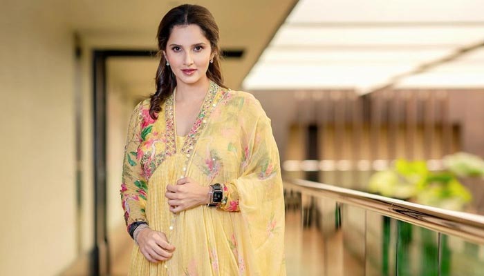 Indian tennis star Sania Mirza shares her pictures from different angles in which she can be seen rocking a traditional pastel yellow frock. — Instagram