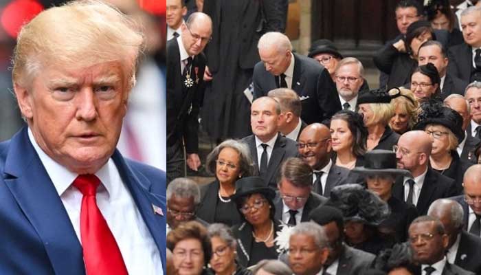 Donald Trump takes a jibe at Joe Biden for taking back seat at Queen Elizabeths funeral