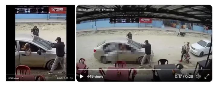 The video shows the shooting in Ecuador, not in Pakistan.