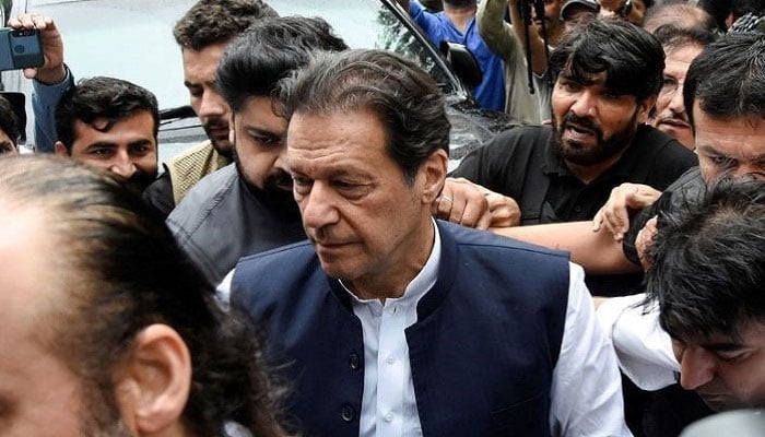 Former prime minister Imran Khan appears in court to extend pre-arrest bail in terror case, in Islamabad, Pakistan August 25, 2022. — Reuters
