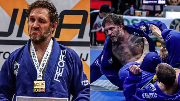Tom Hardy knocks down martial arts fighters to win a gold medal