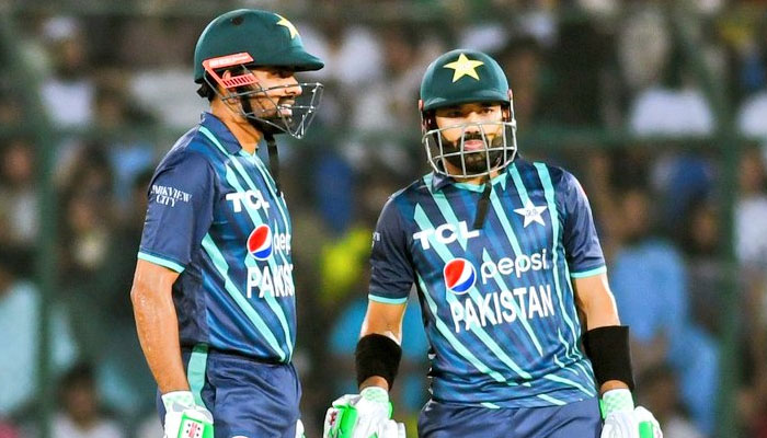 Skipper Babar Azam and Muhammad Rizwan. Twitter/iNaseemShah