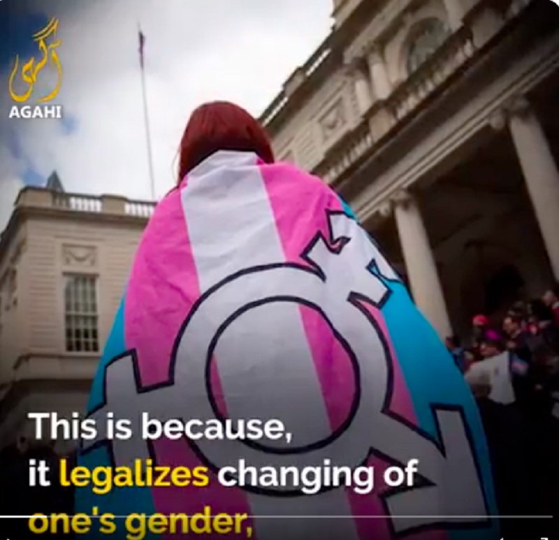 Video posted against the Transgender Act on Twitter on September 21.