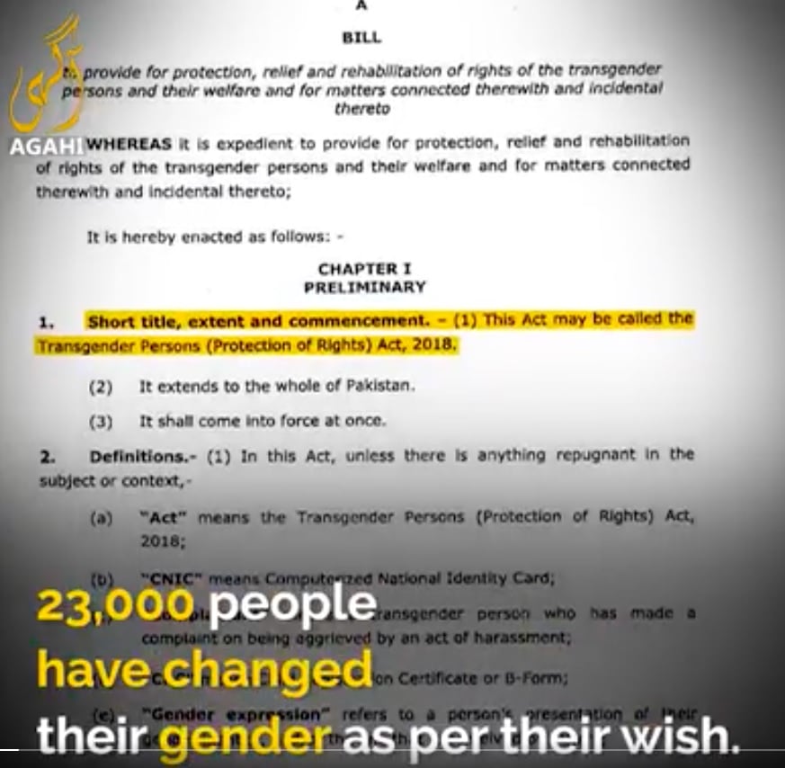 Video yang diunggah menentang UU Transgender di Twitter pada 21 September.