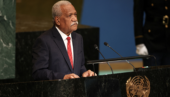 Vanuatu President Nikenike Vurobaravu addresses the 77th United Nations General Assembly at U.N. headquarters in New York City, New York, US, September 23, 2022. — Reuters