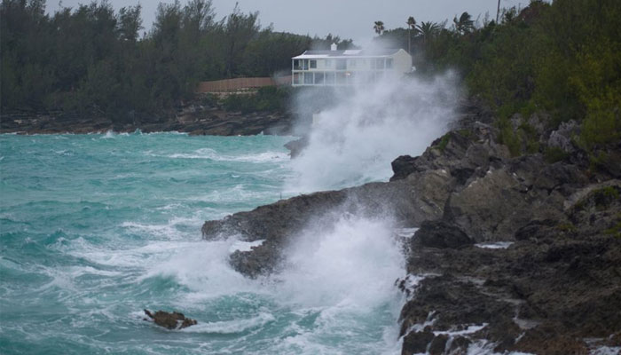 Increasing wind pushes waves towards the south shore before the arrival of Hurricane Fiona in Bermuda September 22, 2022. — Reuters