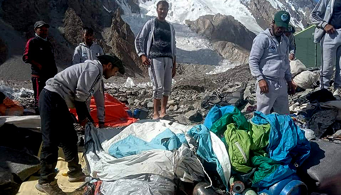 Directorate of Central Karakoram National Park, Gilgit-Baltistan, collected 1,610 kilograms of garbage during the cleaning operation between K2 Base Camp and Camp 4 from July 19 to August 18, 2022. -Courtesy GB govt
