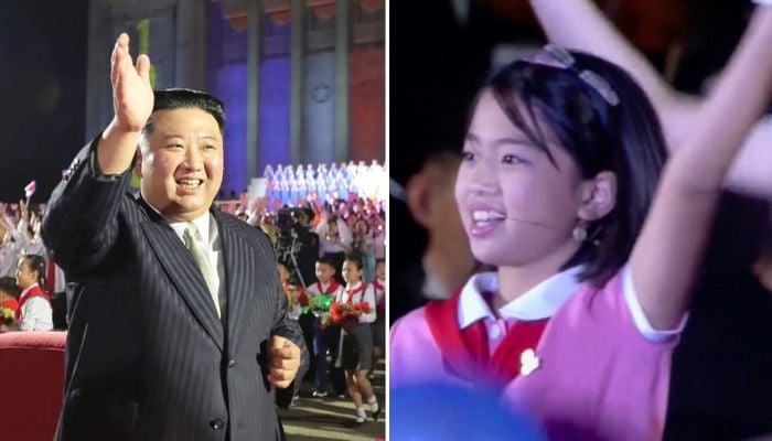 Supreme Leader of North Korea Kim Jong-un (l), Girl rumoured to be Kim Jong-uns secret daughter, Kim Ju-ae (r).— AFP, Pen News