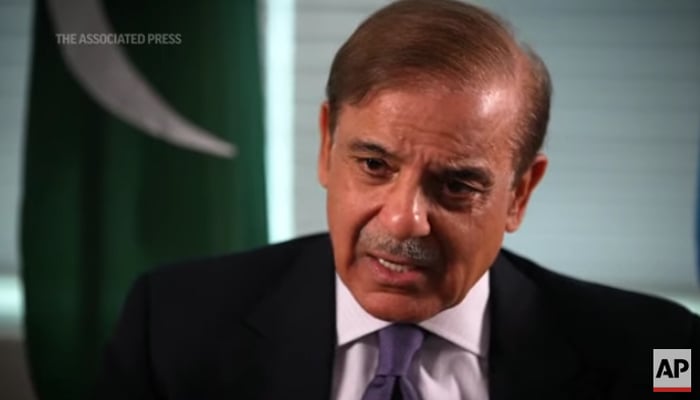 Prime Minster Shehbaz Sharif in an interview with Associated Press, on September 23, 2022. — AP/YouTube