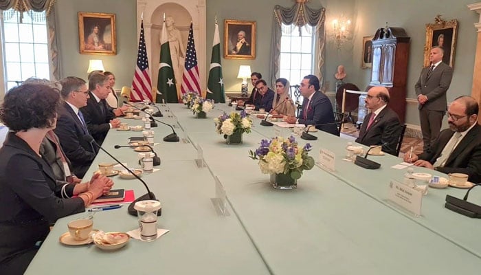 Bilawal leads pakistani delegation in talks with US State Secretary Antony Blinken at the US State Department, Washington.