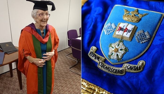 Kathleen Roberts, 100, has been made an Honorary Doctor of Engineering. — Twitter/Shefunievents