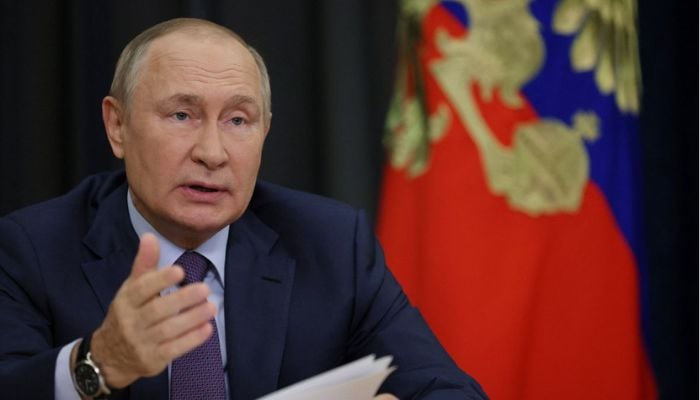 Russian President Vladimir Putin chairs a meeting on agriculture issues via video link in Sochi, Russia September 27, 2022. — Reuters