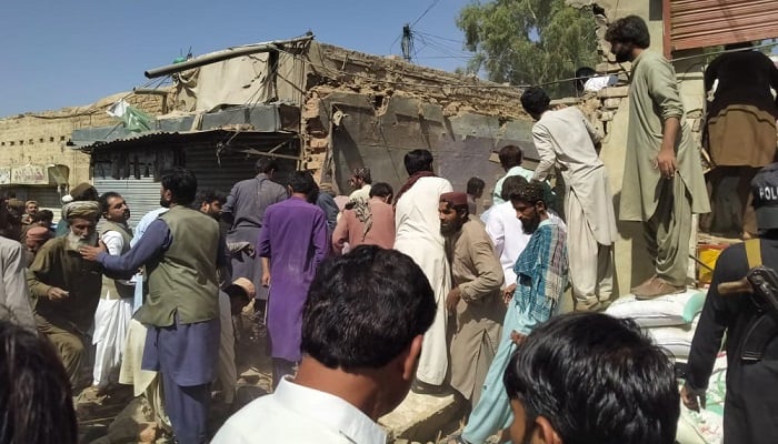 A shot of the explosion site in Balochistans Kohlu. — Twitter/ @SafarKhanBaluch