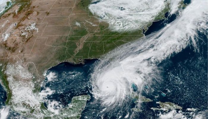 Hurricane Ian makes its way to Floridas west coast after passing Cuba in a composite image from the National Oceanic and Atmospheric Administration (NOAA) GOES-East weather satellite. — NOAA/Handout Reuters