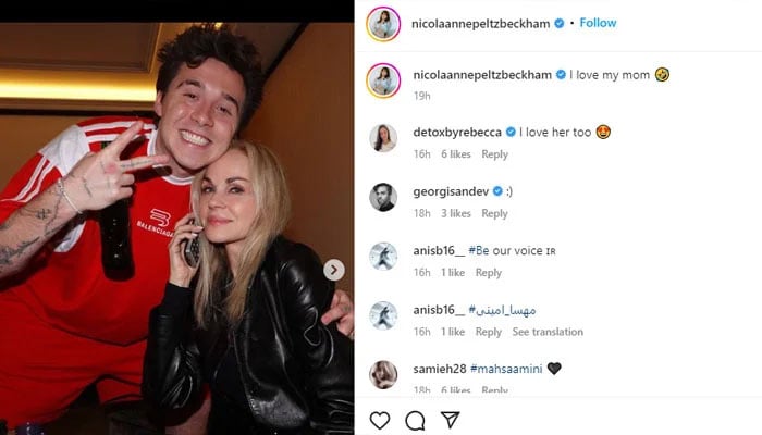 Brooklyn Beckham cuddles with Nicola Peltz’s mother amid family feud rumours