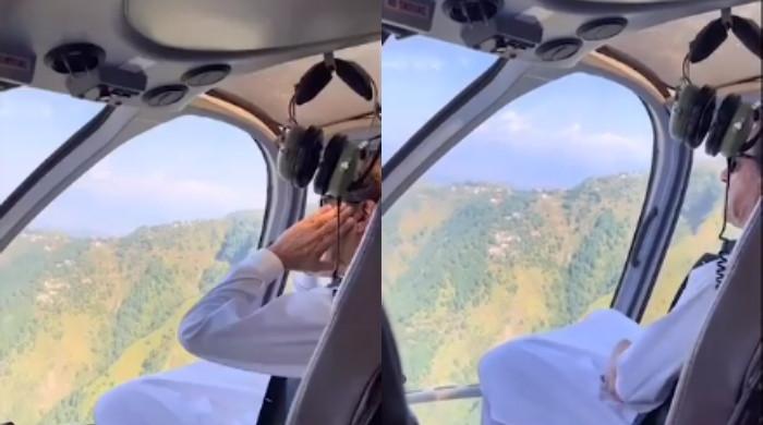 WATCH: PTI Chairman Imran Khan offers Namaz in helicopter
