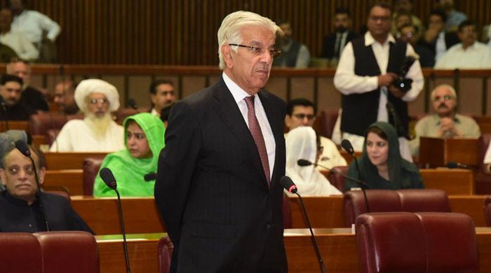 After audio leaks, Defence Minister Khawaja Asif believes Article 6 applies to Imran Khan
