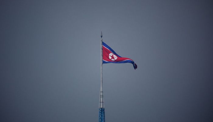 A North Korean flag flutters at the propaganda village of Gijungdong in North Korea, in this picture taken near the truce village of Panmunjom inside the demilitarized zone (DMZ) separating the two Koreas, South Korea, July 19, 2022.— Reuters