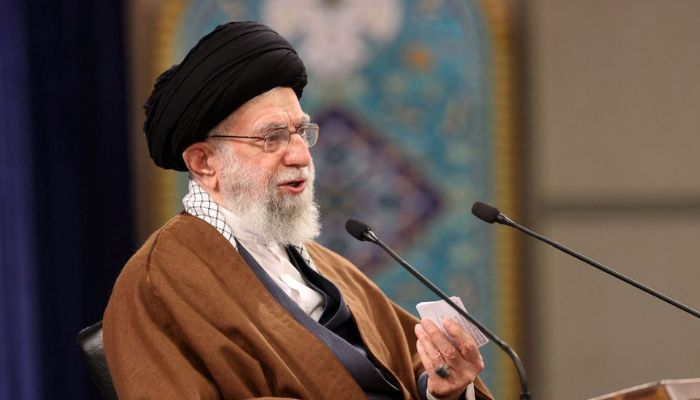 Iranian Supreme Leader Ayatollah Ali Khamenei speaks during a meeting via video conference with people from East Azarbaijan in Tehran, Iran, February 17, 2022. — Reuters