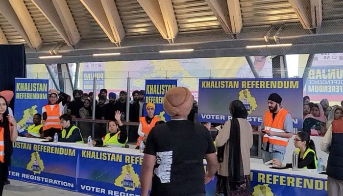 Image showing voter registration booths of the Khalistan Refrendum. — Provided by the reporter