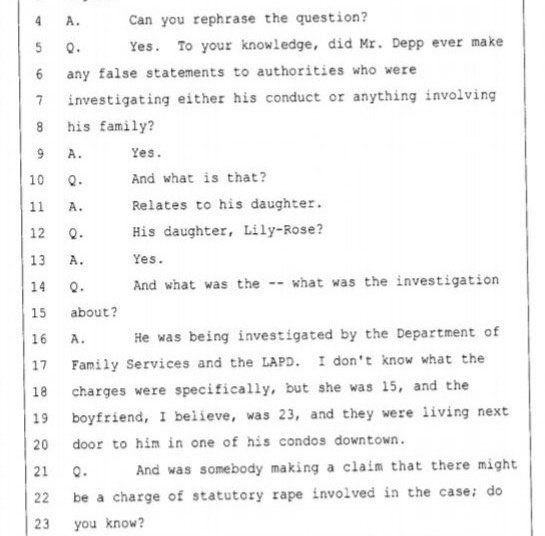 Johnny Depps unsealed court documents